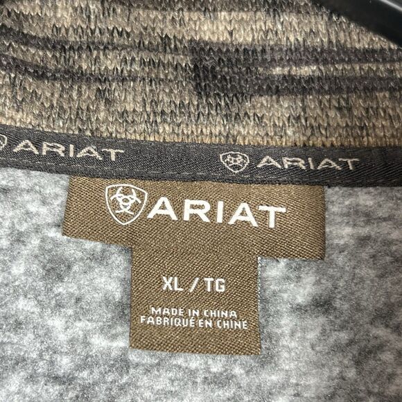 Ariat Wesley Sweater Jetty Gray Serape Print Southwestern Men’s XL Brown Aztec - Picture 11 of 12